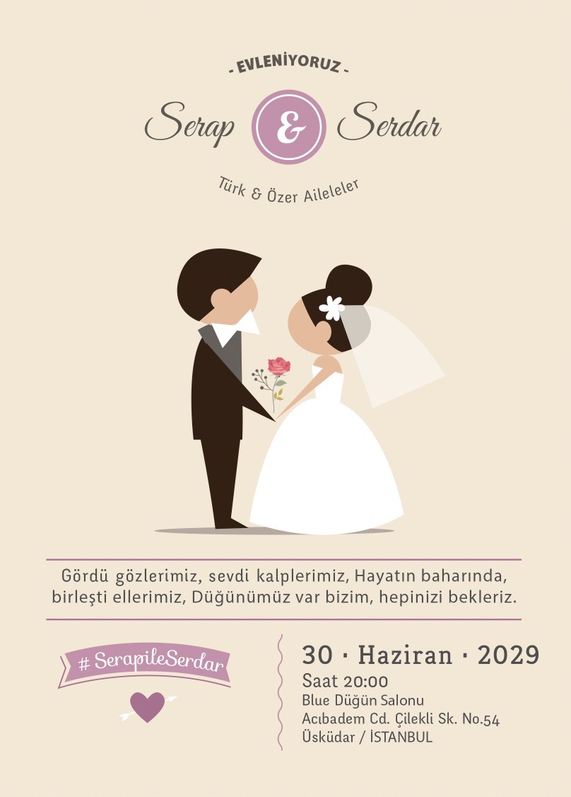 Sevimli%20Düğün%20Davetiye,%20Standart%20Davetiye-%2013x18cm%20100%20Adet