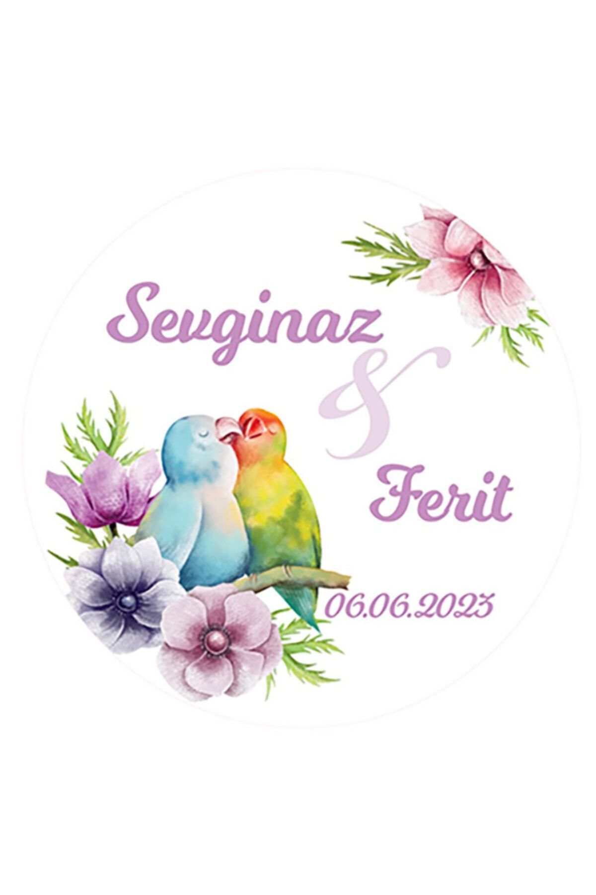 Sevgililer%20Aşık%20Papağananlar%20Düğün%20Hediyelik%20Etiket%204cm%20-%20Kuşe%20Sticker