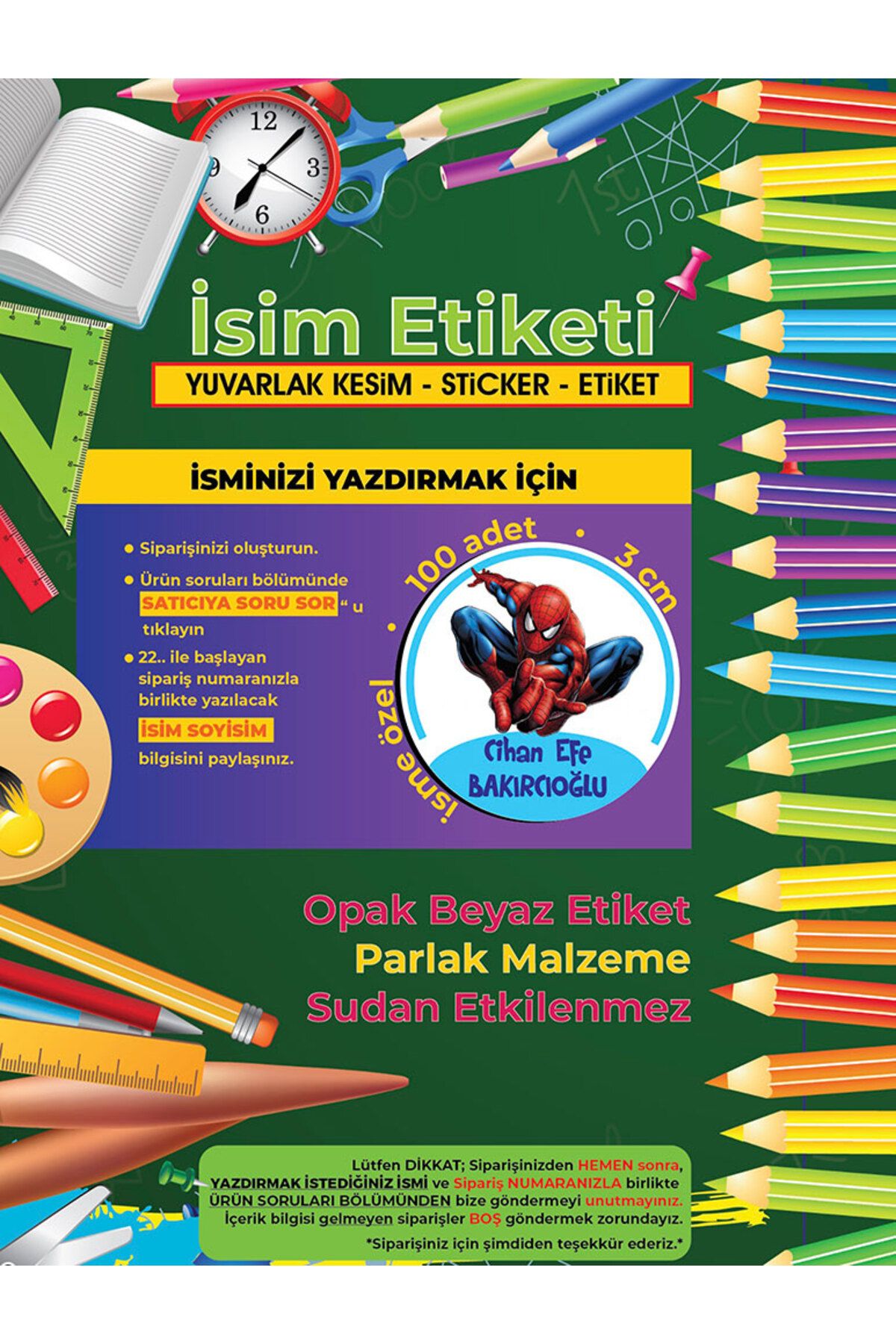 Okul%20Etiketi%20Kalem%20Defter%20Etiketi,%20Örümcek%20Adam,%20Spider%20Man%20Etiketi%20-%20100%20Adet%203cm%20Opak%20Sticker