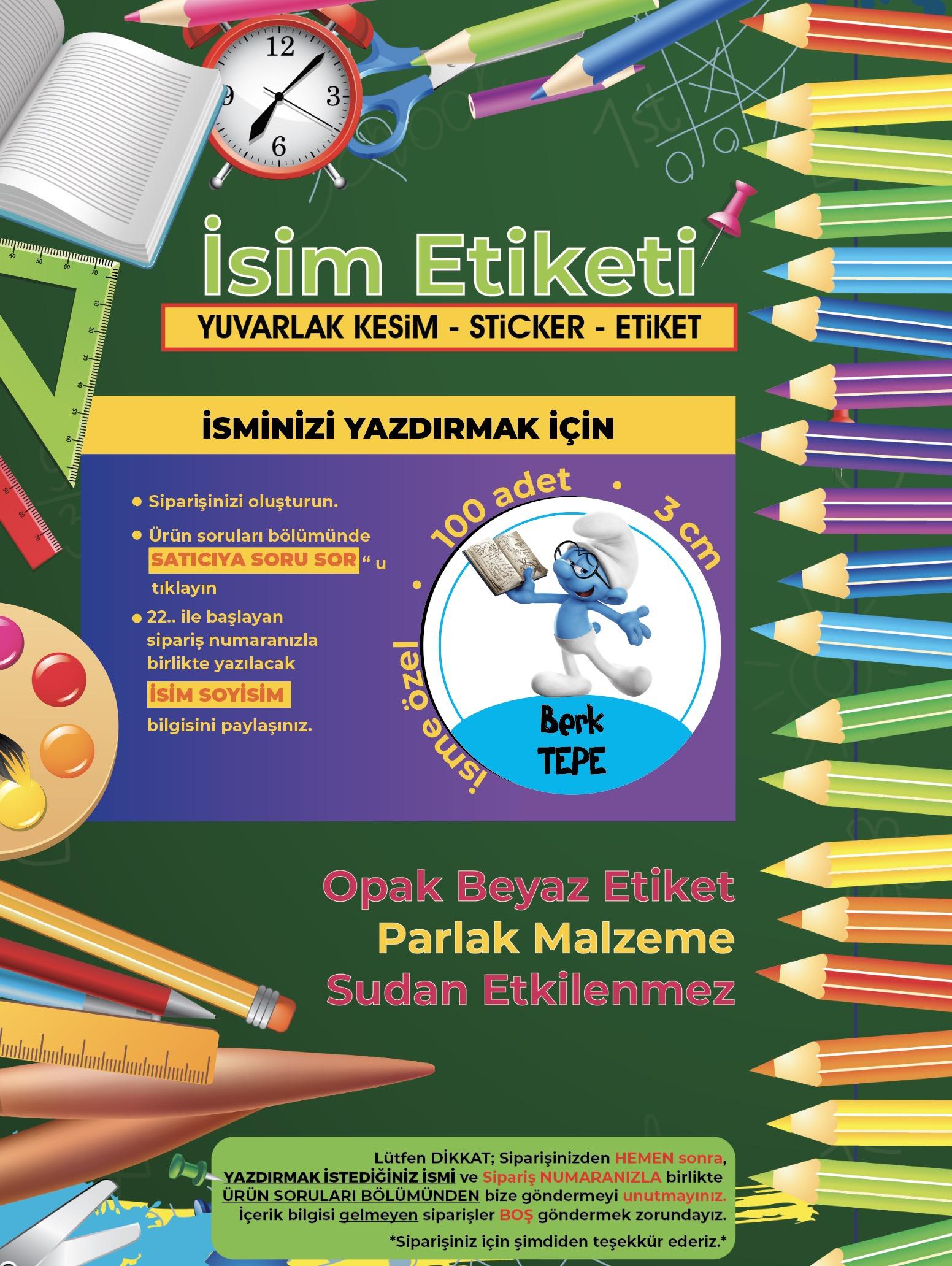 Okul%20Etiketi%20Kalem%20Defter%20Etiketi,%20Şirinler%20V3%20Etiketi%20-%20100%20Adet%203cm%20Opak%20Sticker