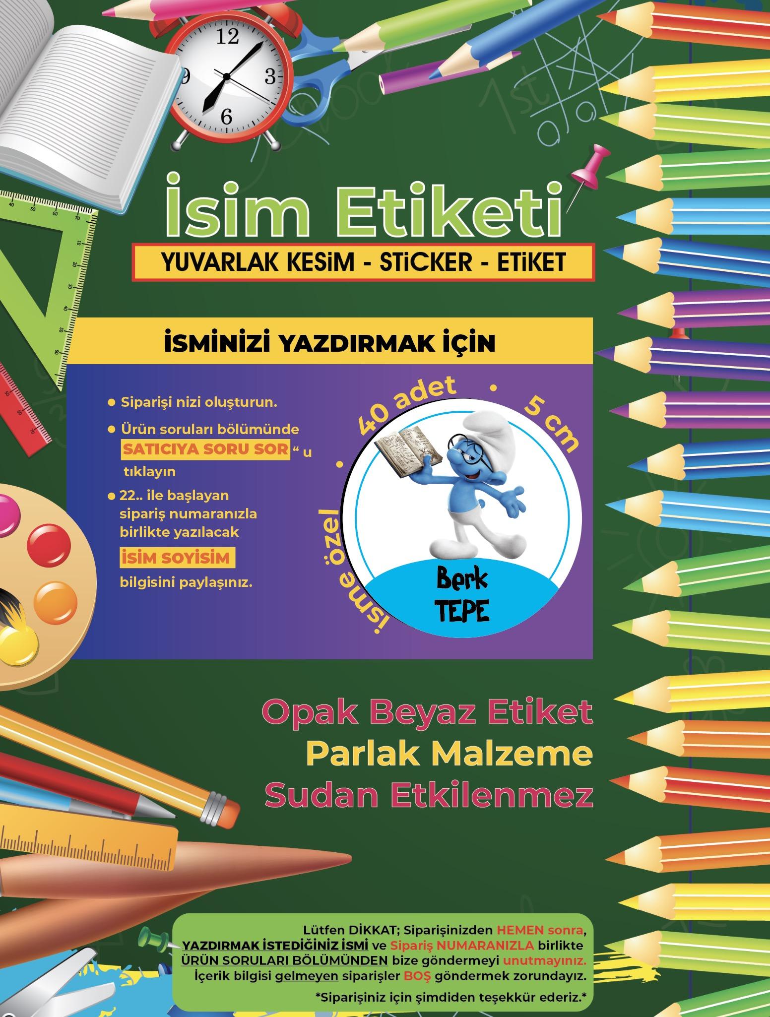 Okul%20Etiketi%20Kalem%20Defter%20Etiketi,%20Şirinler%20V3%20Etiketi%20-%2040%20Adet%205cm%20Opak%20Sticker