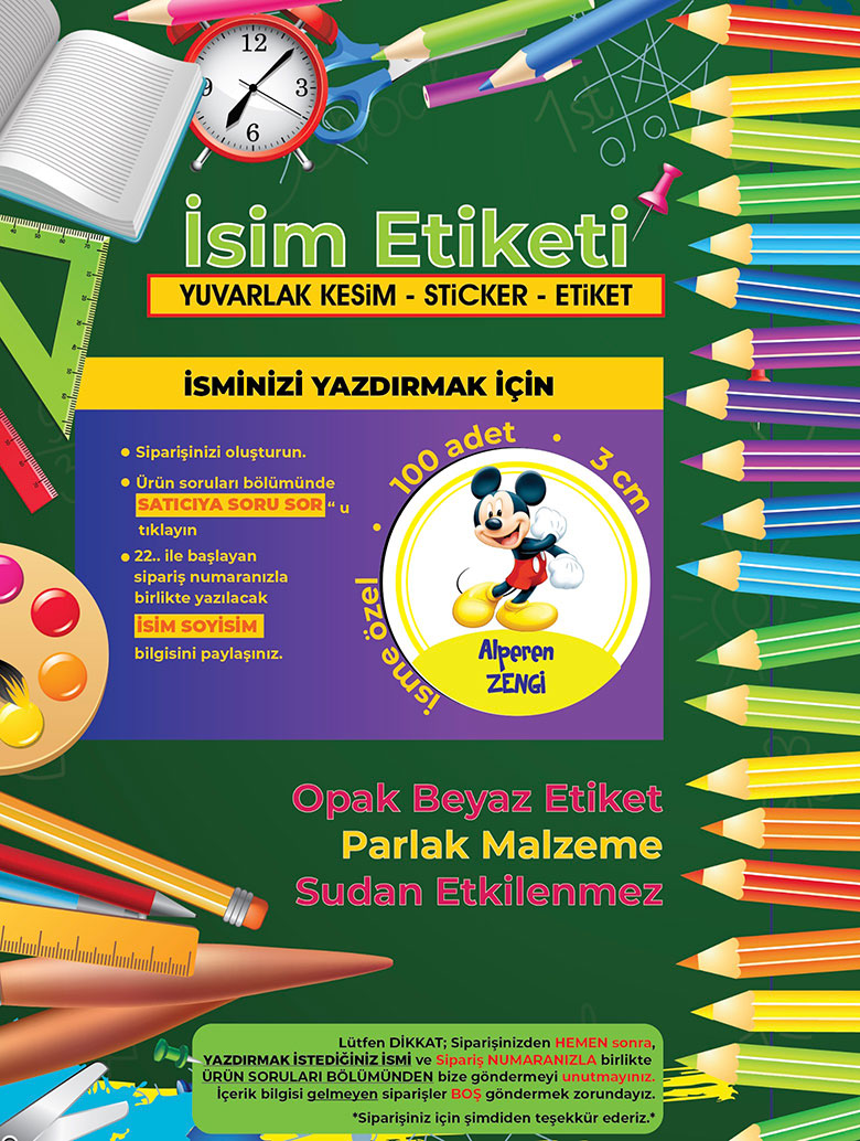 Okul%20Etiketi%20Kalem%20Defter%20Etiketi,%20Mickey%20Mouse%20Etiketi%20-%20100%20Adet%203cm%20Opak%20Sticker