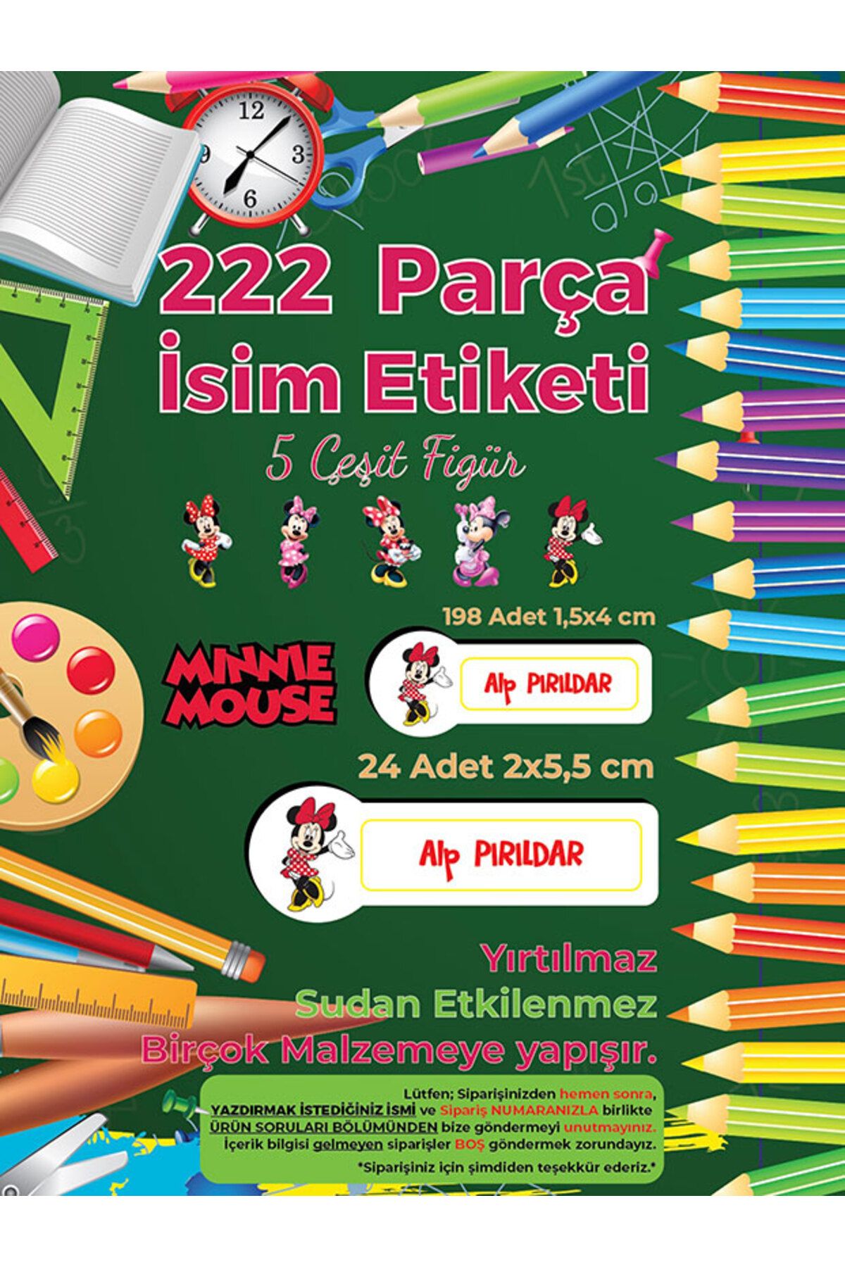 Okul%20Etiketi%20Kalem%20Defter%20Etiketi,%20Minnie%20Mouse%20Etiketi%20-%20222%20Adet%20Folyo%20Sticker