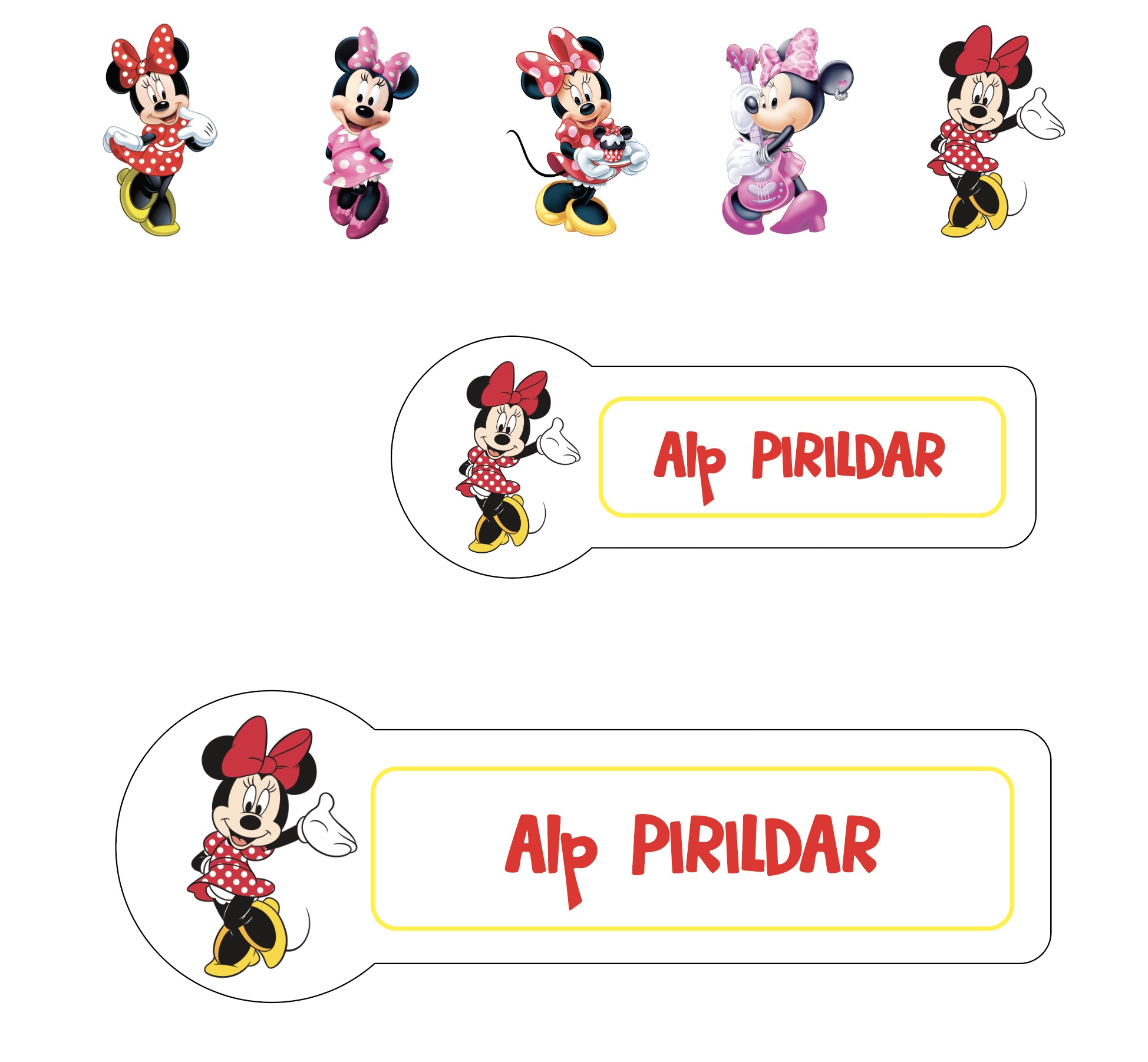 Okul%20Etiketi%20Kalem%20Defter%20Etiketi,%20Minnie%20Mouse%20Etiketi%20-%20194%20Adet%20Opak%20Sticker