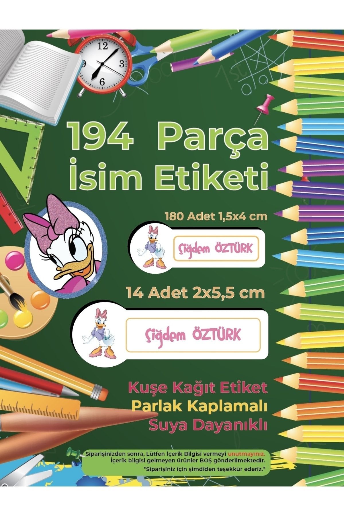 Okul%20Etiketi%20Kalem%20Defter%20Etiketi,%20Daisy%20Duck%20Etiketi%20-%20194%20Adet%20Opak%20Sticker