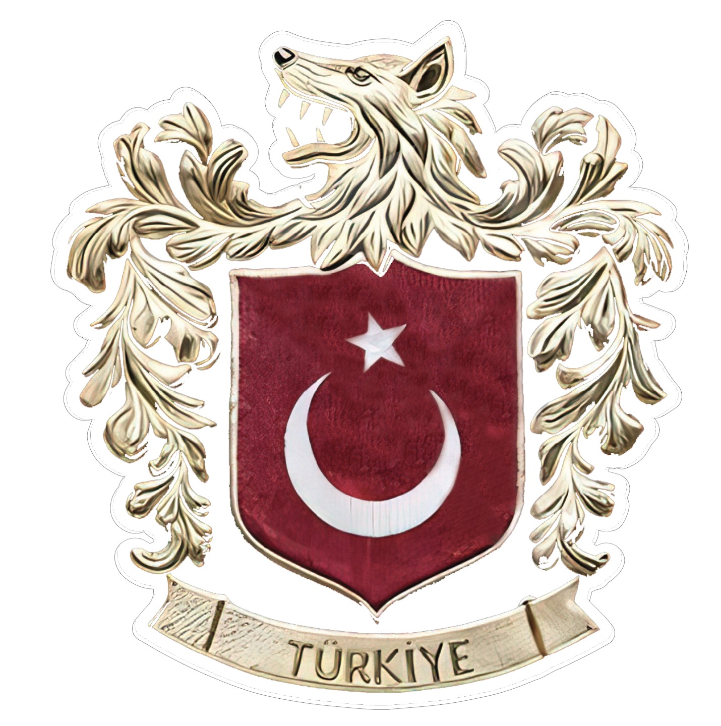 Bozkurtlu%20Milli%20Takım%20Logosu%20Beyaz%20Zemin%20Özel%20Kesim%20-%204%20Adet%20Opak%20Sticker