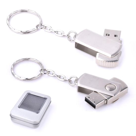 8 GB Döner Kapaklı Metal Anahtarlık USB Bellek