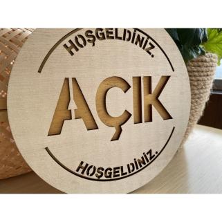 AÇIK Kapalı - Ahşap Yönlendirme Tabelası