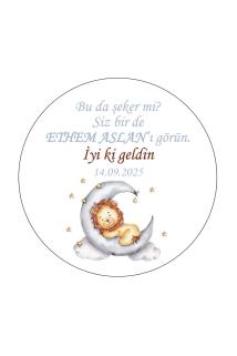 Aslan Konseptli Etiket, HEDİYELİK ETİKET 4 CM