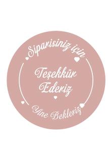 Teşekkür Ederiz Etiketi, Soft Pembe 3 Cm - 130 Adet Letbil Folyo Sticker