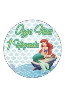 Deniz Kızı 2 Doğum Günü Etiket 4cm - Kuşe Sticker