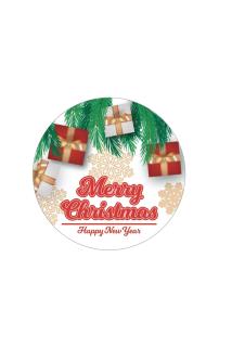 Etiket - Yılbaşı Merry Christmas Etiketi, Ürünlerinize Özel 3 Cm - 100 Adet Opak Sticker