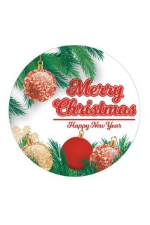 Etiket - Yılbaşı Merry Christmas Etiketi 2, Ürünlerinize Özel 3 Cm - Sticker