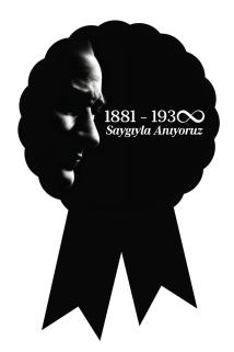 10 Kasım Etiketi - Atatürk'ü Anma Kokart Etiketi 2 - 5x8cm - 70 Adet Folyo Sticker