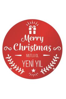 Etiket - Yılbaşı Merry Christmas Etiketi 7, Ürünlerinize Özel 3 Cm - Sticker