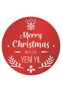 Etiket - Yılbaşı Merry Christmas Etiketi 8, Ürünlerinize Özel 3 Cm - Sticker