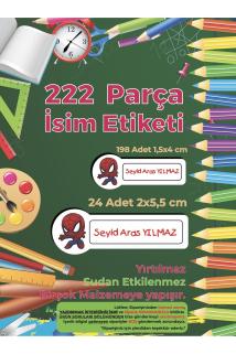 Okul Etiketi, Kalem Defter Etiketi - Örümcek Adam