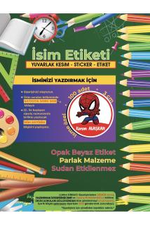 Okul Etiketi, Kalem Defter Etiketi, Örümcek Adam