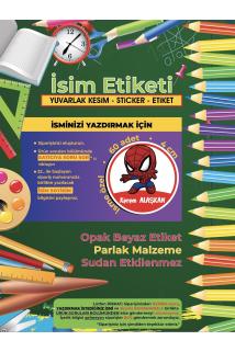 Okul Etiketi, Kalem Defter Etiketi - Örümcek Adam