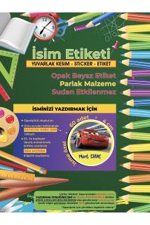 Okul Etiketi Kalem Defter Etiketi - Şimşek Macqueen