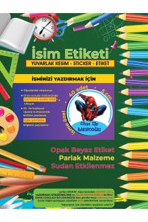 Okul Etiketi, Kalem Defter Etiketi - Örümcek Adam