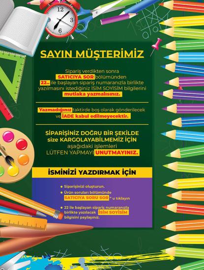 Okul Etiketi Kalem Defter Etiketi - Şirinler v1