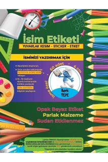 Okul Etiketi Kalem Defter Etiketi - Şirinler V3