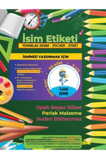 Okul Etiketi Kalem Defter Etiketi - Şirinler V4