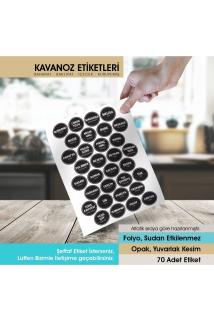 Siyah Yuvarlak Kesim Baharat, Bakliyat Etiket Modeli 4cm - 70 Adet LETBİL REKLAM STİCKER