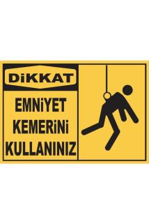 Uyarı Etiketi - Dikkat Emniyet Kemerini Kullanınız. (35X50)